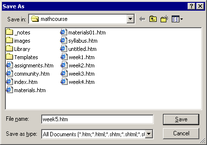 Save As dialog box